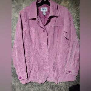 Womens pink suede Leather Jacket Xl